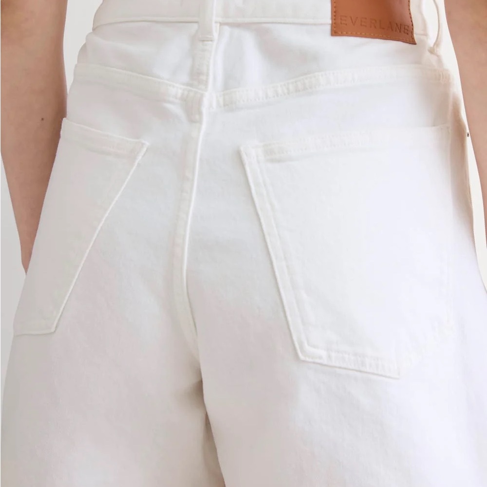 Everlane White High-Waisted Jeans THE A-LINE DENIM SHORT